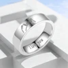 Fashion Titanium Steel Couple Rings With Letters I LOVE YOU Inside Jewelry Gifts For Love Couples Black And White Two Styles 4