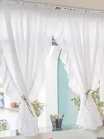 White Half-Curtain Mini for Bedroom Kitchen Door Drape Cafe Window Panel Sheer Tulle Curtain 1 Pcs 2