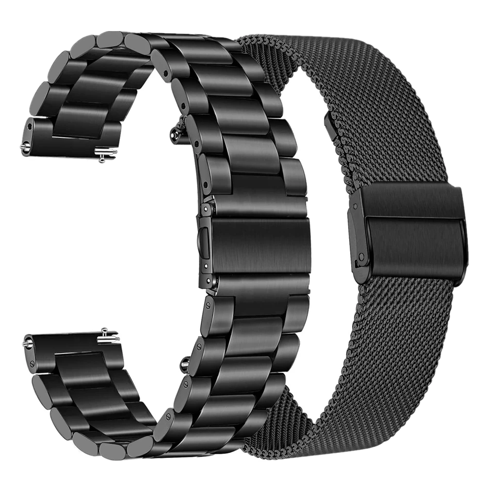 Stainless Steel Bracelet For Garmin Vivomove 3 3S Luxe Style / Vivoactive 4 4S 3 / Venu 2 2S Sq Watchband Metal Replace Strap