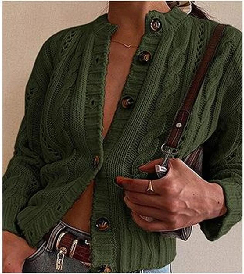 Женский свитер с V-образным вырезом, с длинным рукавом