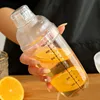 700ml Plastic Cocktail Shaker Bottles Fruit Juice Milk Tea Beverage Mixer Home Bar Utensils Wine Barware Transparent Drink Mixer