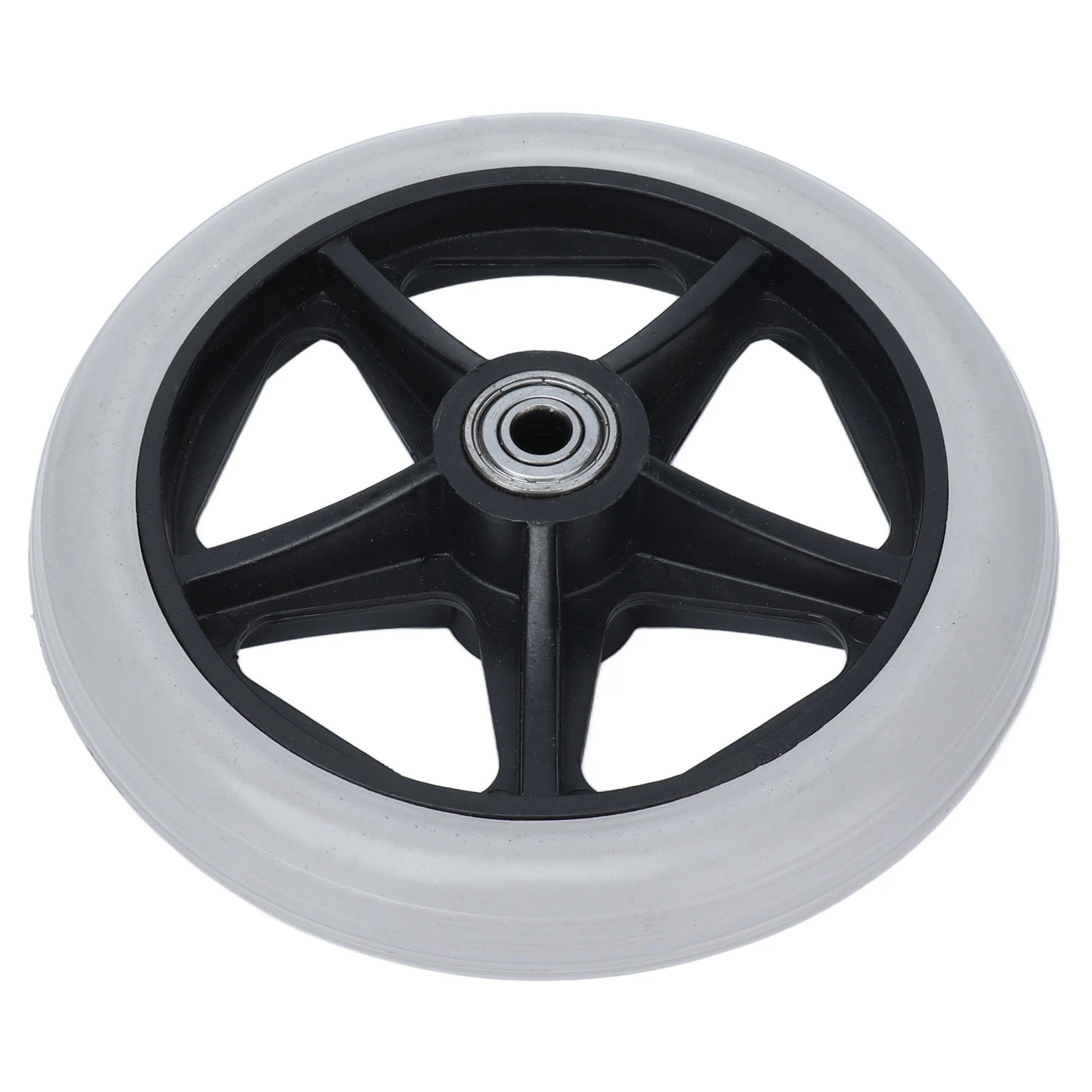 6/8inch 5/6 Holes Solid Wheel PU Wheelchair Rollator Caster Hub Replacement 608ZZ Metal Bearing Wheel Wheelchair Accessory Parts 3