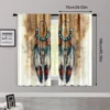 2pcs, Curtain Popular 2D print Feather Art Polyester Easy Install (without rod) Outdoor Decorations Use for Bedroom, Living 3