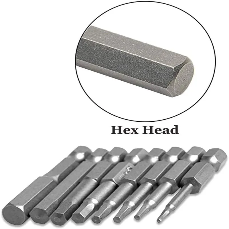 8/10 Pcs Sets Cross Head Screwdriver Bit Slotted Screwdriver Head 1.5-8mm/1.5-12mm 50mm Straight Cross Screwdriver Set Accessory