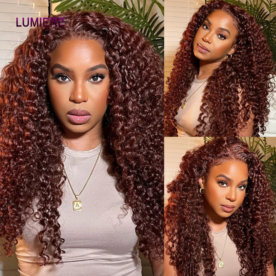 Brazilian 15A Raw Virgin Human Hair Bundles #33 Auburn Brown Afro Deep Kinky Curly human hair extensions human hair for braiding