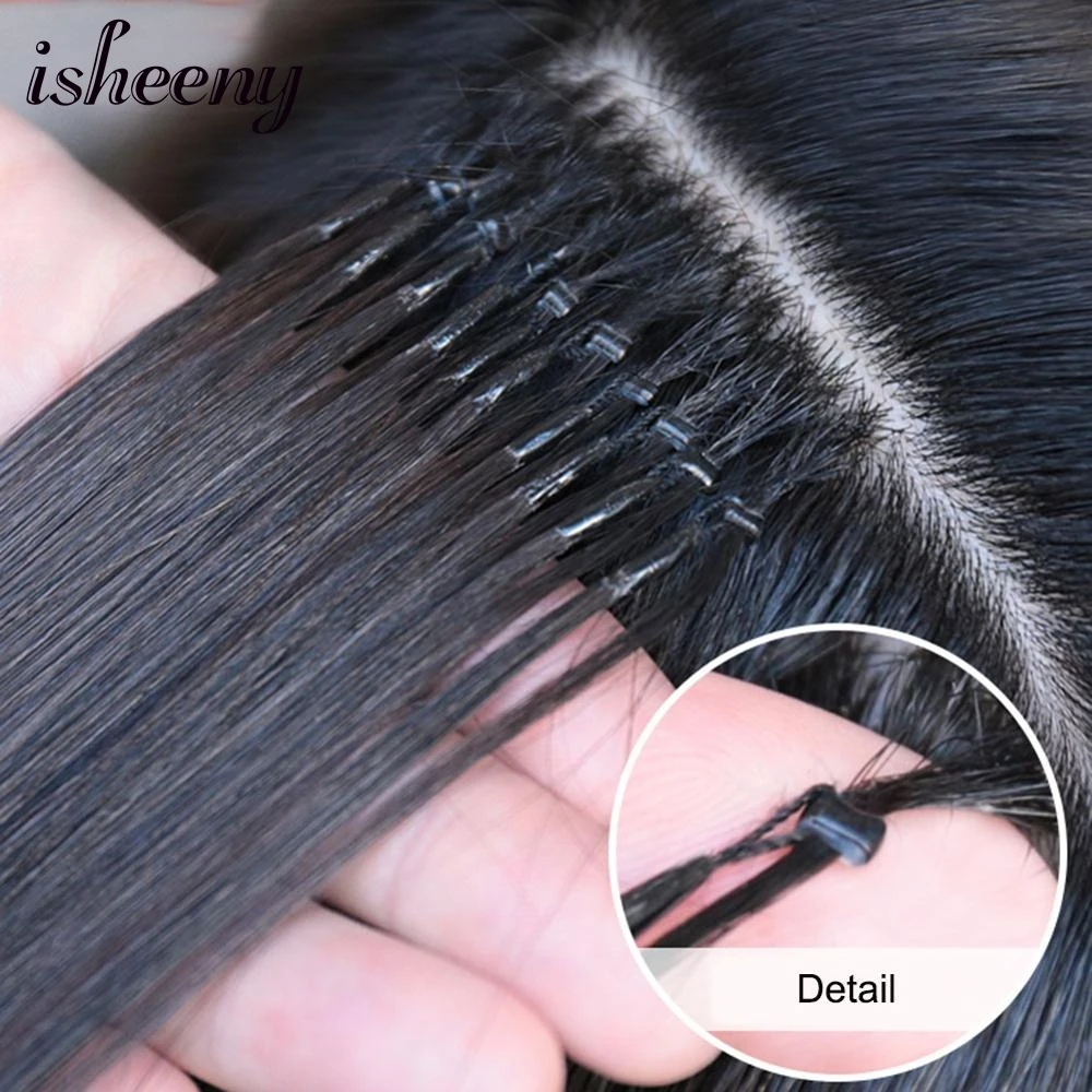 12 14 16 18 20 inches Loop Ring 8D Hair Extensions Silicon Nano Ring Human Hair Invisible 50pcs 30g/pack for Women