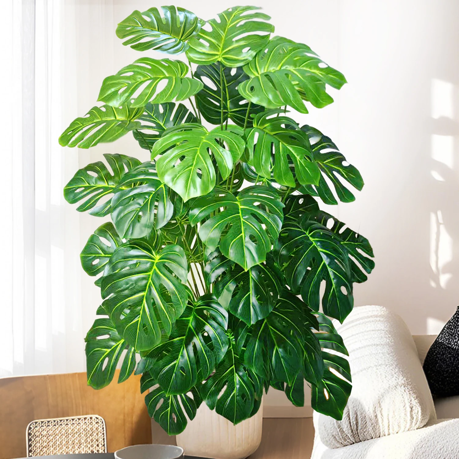 60-135cm(51.9in) Artificial Monstera plastic fake plant pot ornamental festival suitable for home office decoration 1