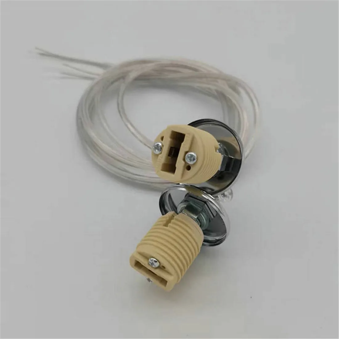 2/10/25pcs Lamp Holder G9 Thread Ceramic with 1m Hanging Wire Screw Threaded Socket Base + Cable Lighting Accessory