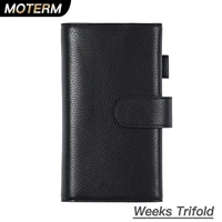 Moterm Trifold Planner Cover for Hobonichi Weeks/ Weeks Mega Notebook Pebbled Grain Leather Organizer Agenda Diary Journal 1