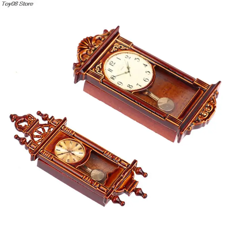 1pc 1:12 Dollhouse Miniature Wall Clock Play Doll House Miniaturas Home Decor Accessories Toy Pretend Play Furniture Toy images - 6