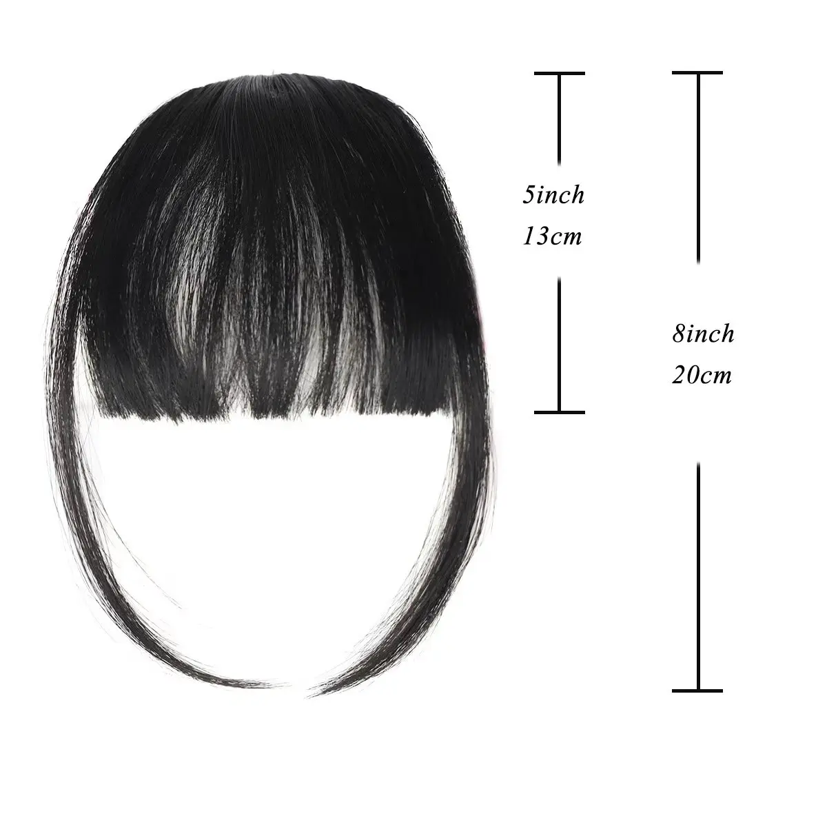 Synthetic  Clip In Fringe Bangs Short Straight Black Air bangs Hair Extension Hair  For Women False Bang Hairpiece