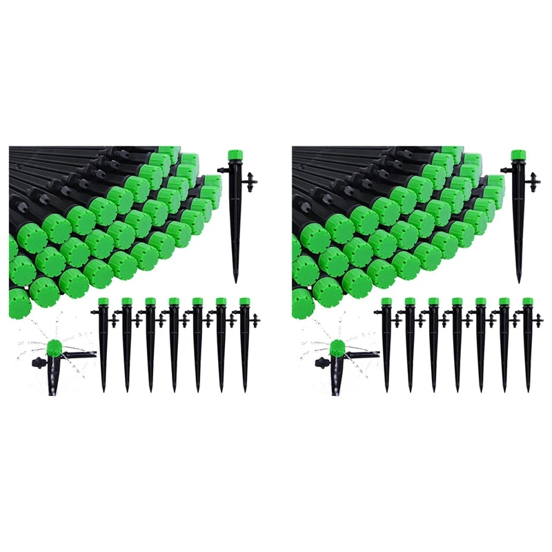 

120 Pieces 360 Degree Adjustable Irrigation Drippers With Barbed Connector For 4/7 MM Tube, Water Flow Irrigation System