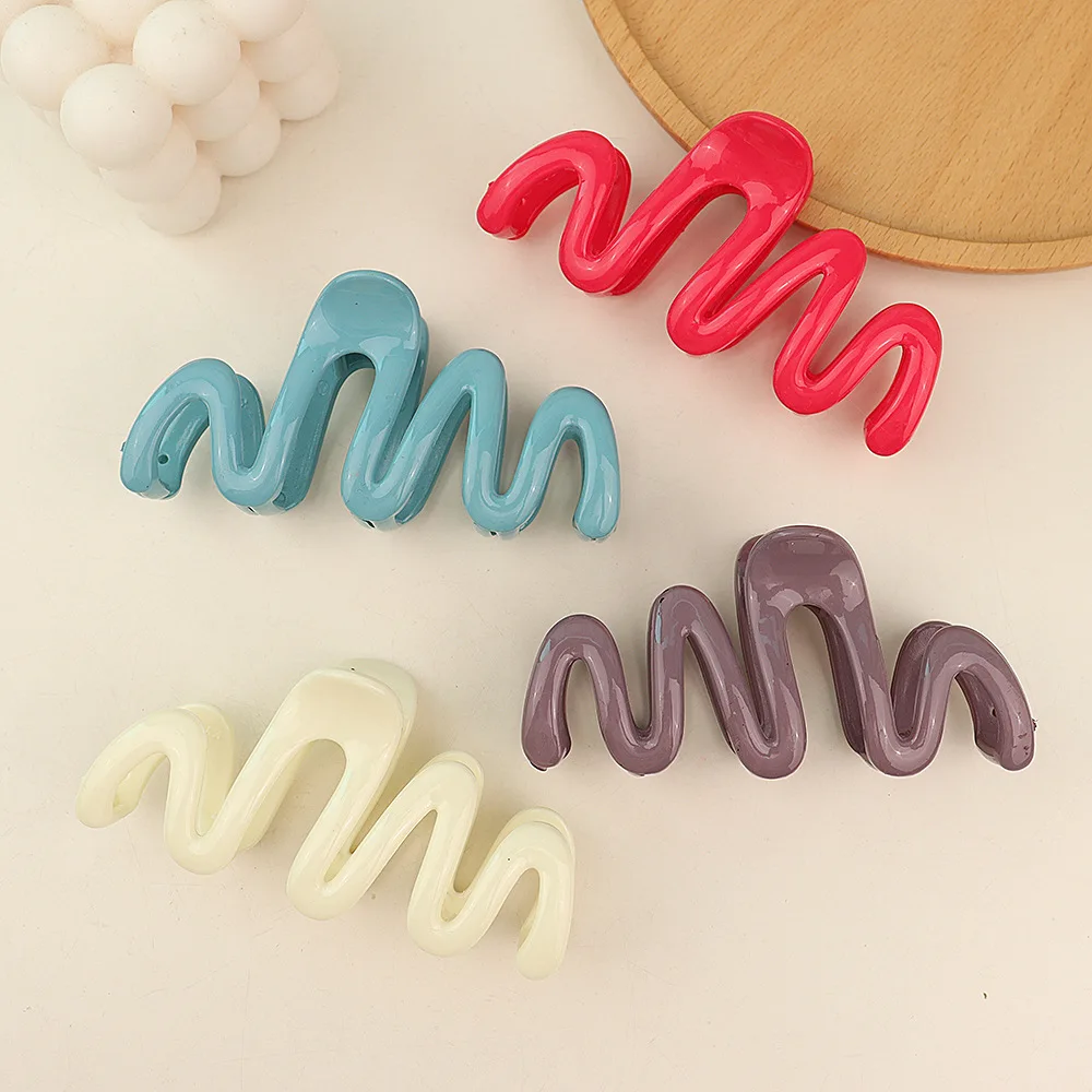 Mode Acryl Haar Klaue Clip Große Welle Stil Haarnadeln Haar Klemmen Barrettes Haar Zubehör Hairgrip Frauen Pferdeschwanz Kopfbedeckungen – Detail 6