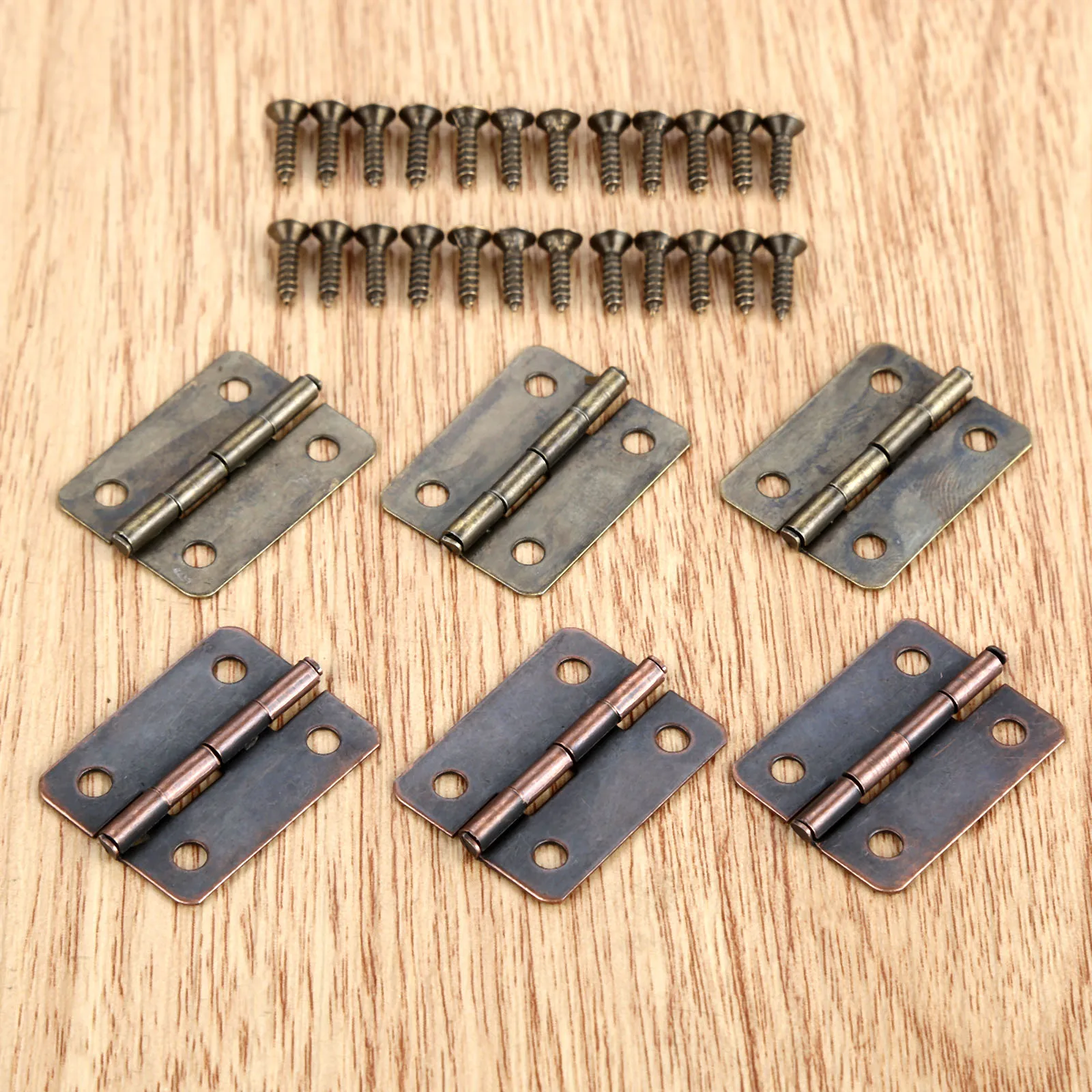 Stainless Steel Door Hinges Furniture Hinge Wooden Box Hinge Cabinet Door Hinges Cabinet Hinges Brass Hinges Bronze Butterfly Hinges 10pcs Hinges + 40 screw Round Angle 4 Holes Antique Bronze/Red Copper 25*18mm Decor Jewelry Wood Box Wine Vintage Zinc Alloy