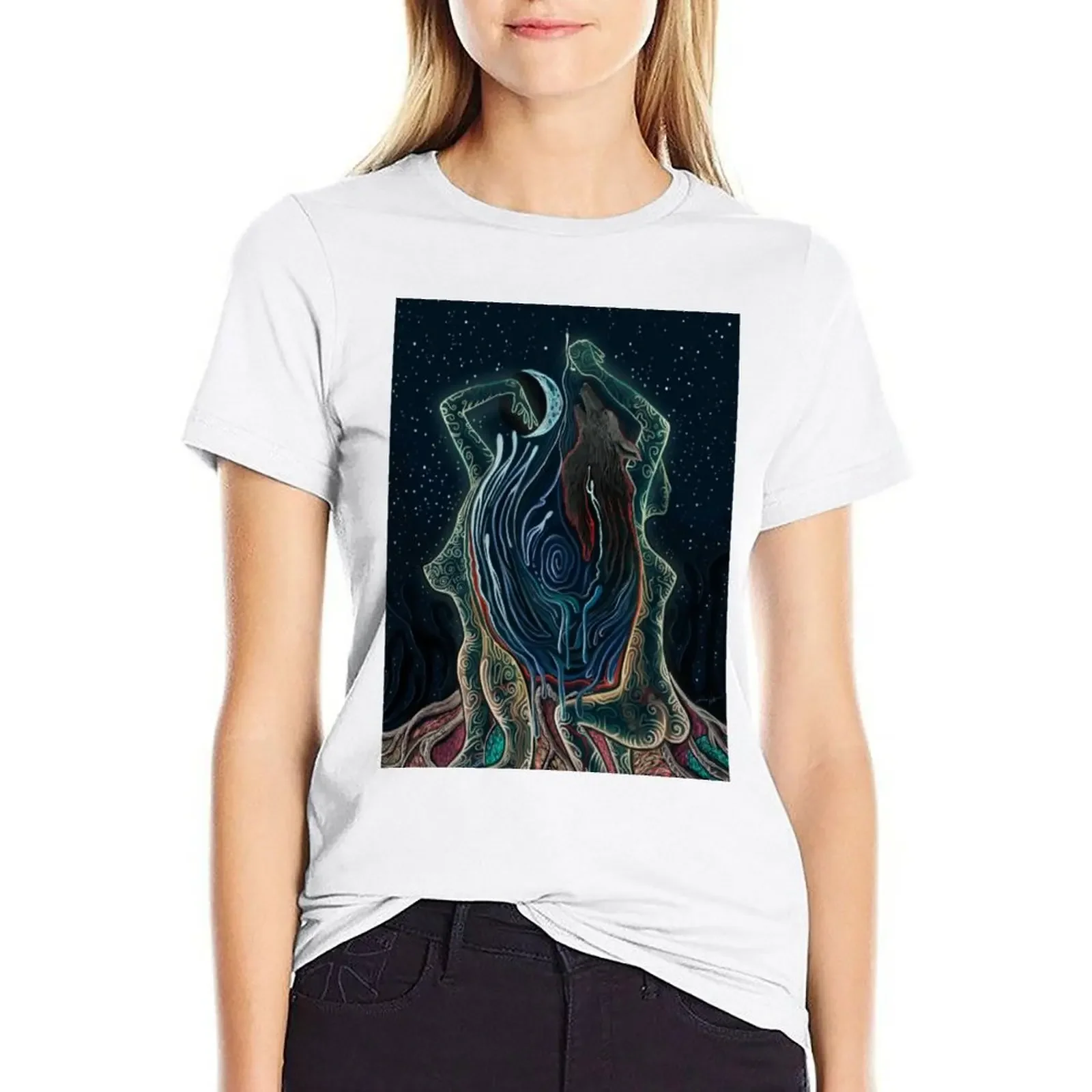 

She Wolf Rising T-shirt female shirts graphic tees cute t-shirts for Women