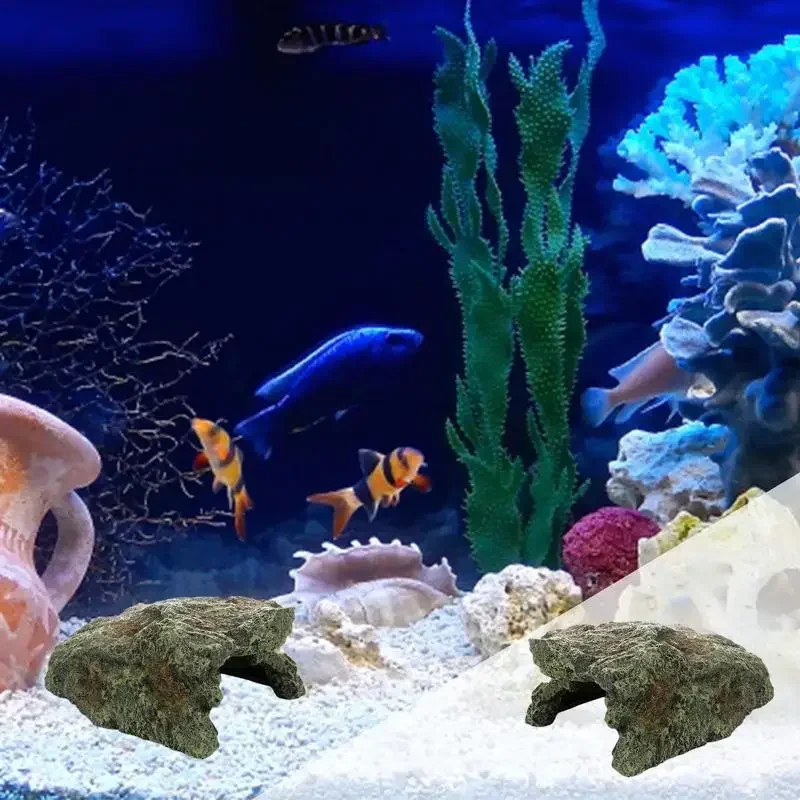 Reptile Rock Hide Cave Natural Reptile Hiding Rock Cave Aquarium Hide Cave Hideout Shrimp Cave Fish Tank Decor for Freshwater