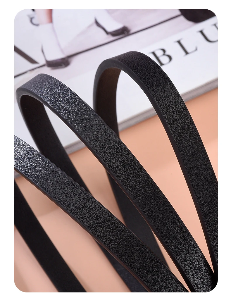 Simple Thin Belts for Women Summer Dress Belt Lightweight 110cm Long Solid Color PU Band Belts