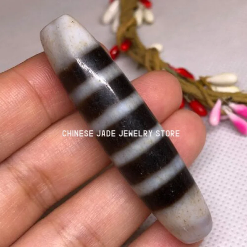 

Antique Magic Power Tibetan Old Agate *9 Stripes* Amulet Line Dzi Bead PK008