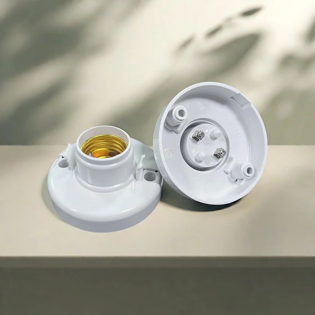 E27 Screw Cap Socket White Ceiling Light Lamp Bulb Fixing Base Stand Light Bulb Holder Lamp Socket 1-6PCS For Ceiling Fan lamp bulb holder,lamp holder,lamp base,lamp socket adapter