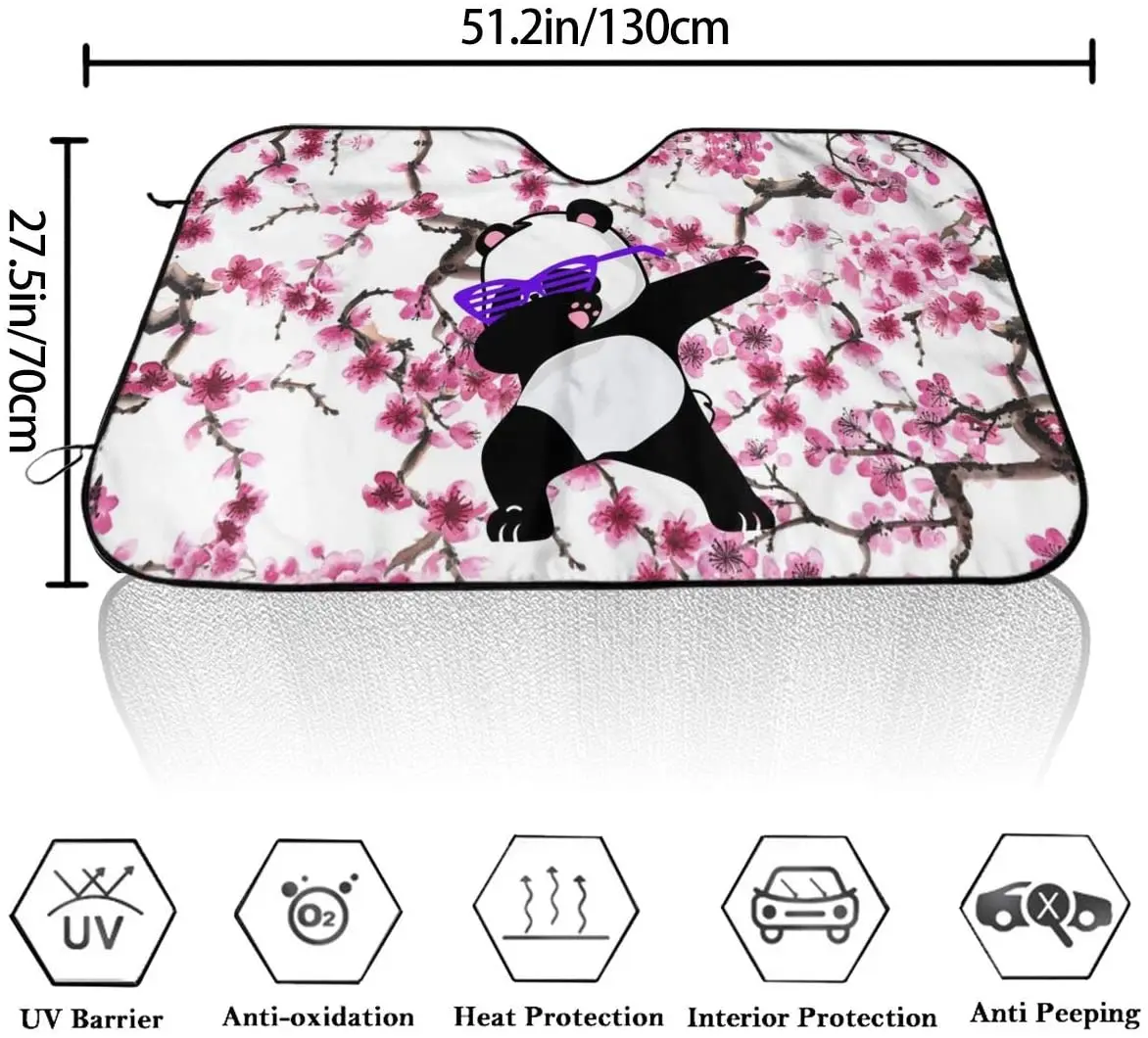 Foruidea Cherry Panda Car Windshield Sun Shade Auto Sunshade for