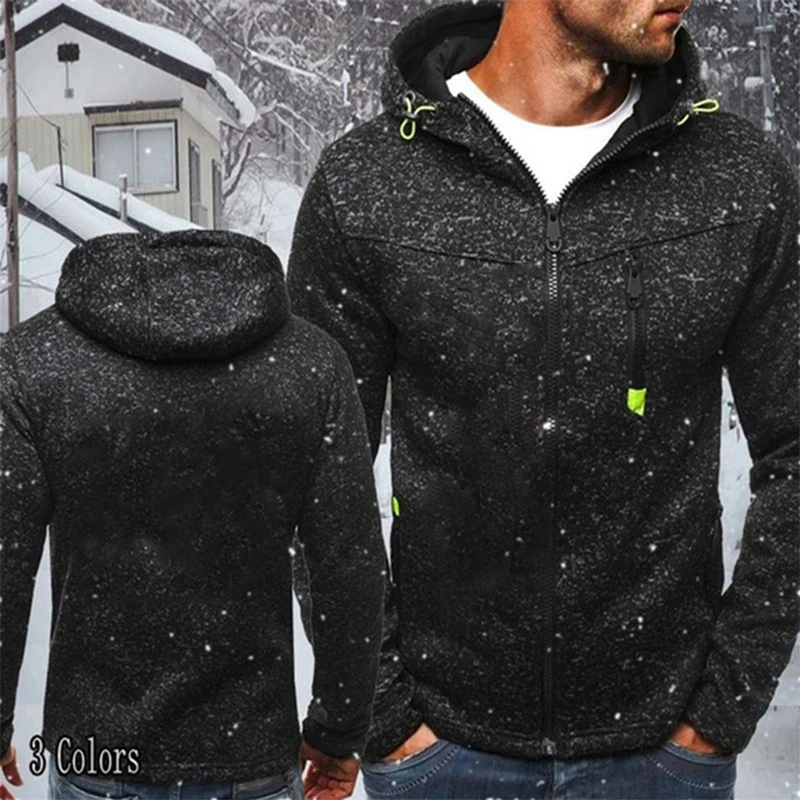 Hoodies Men Sports Casual Wear Zipper Fashion Fleece Jacket Fall Sweatshirts Autumn Coat Hooded Cardigan