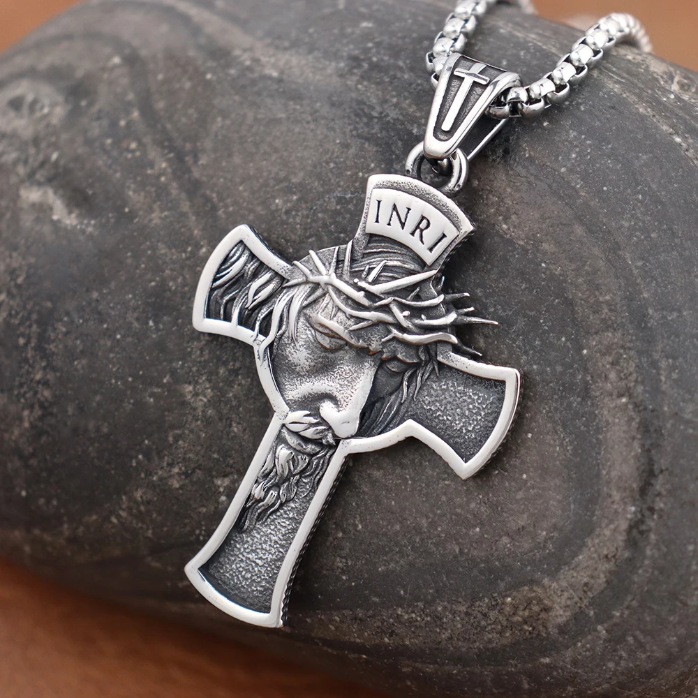 Retro Christian Jesus Cross Trend Classic Pendant Women 316L