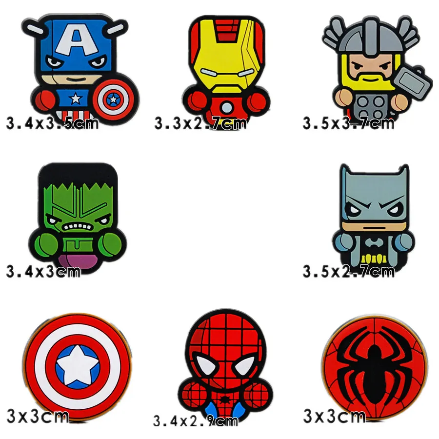 Crocs Charms Movies Marvels Super Hero Аксессуары для обуви Украшения ПВХ Мультфильм Пряжка