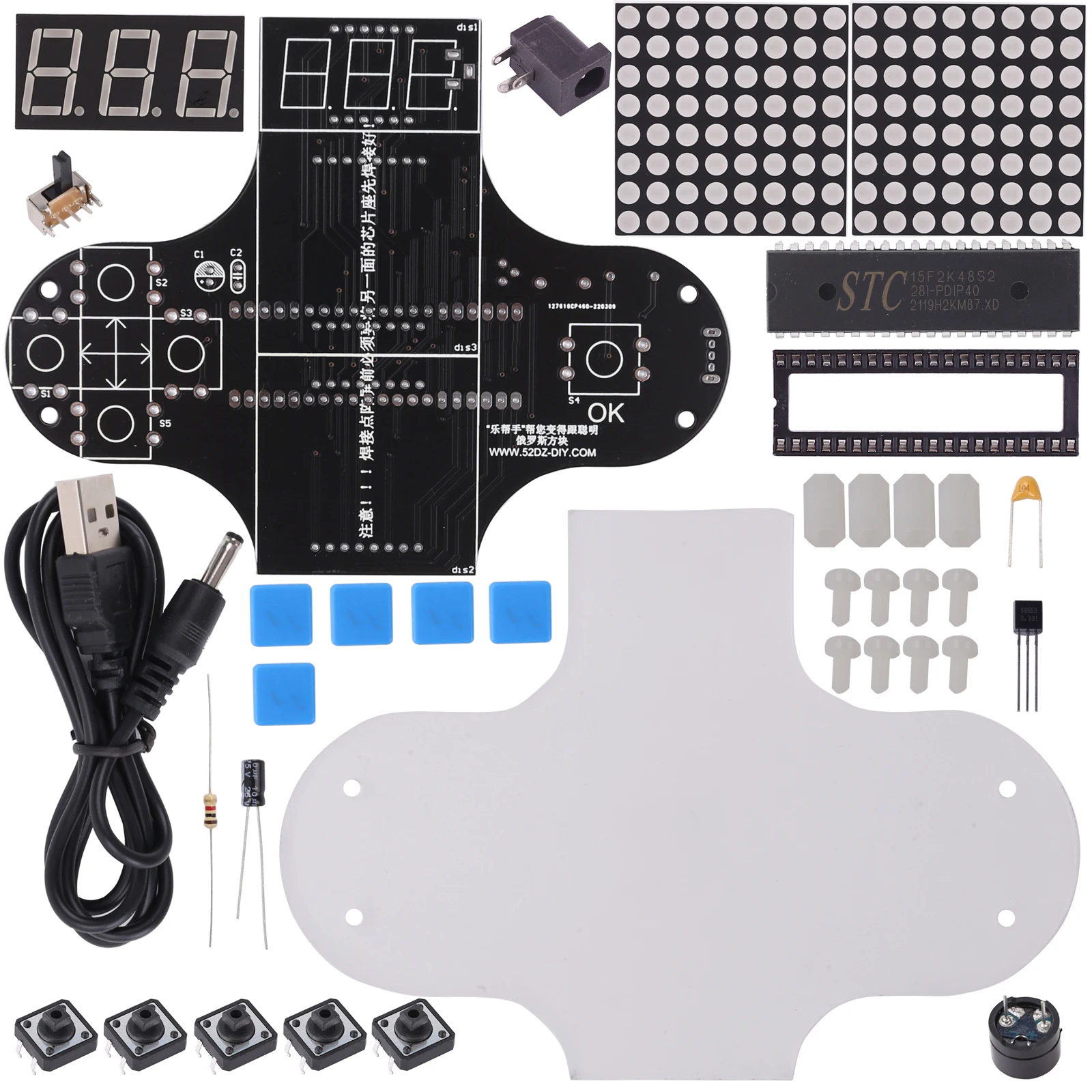 DIY Elektronische Kit Schlange Flugzeug Racing Klassische Lustige Spiel Suite Löten Projekt Praxis Einstellbare Display Helligkeit Kinder Spielzeug – Detail 5