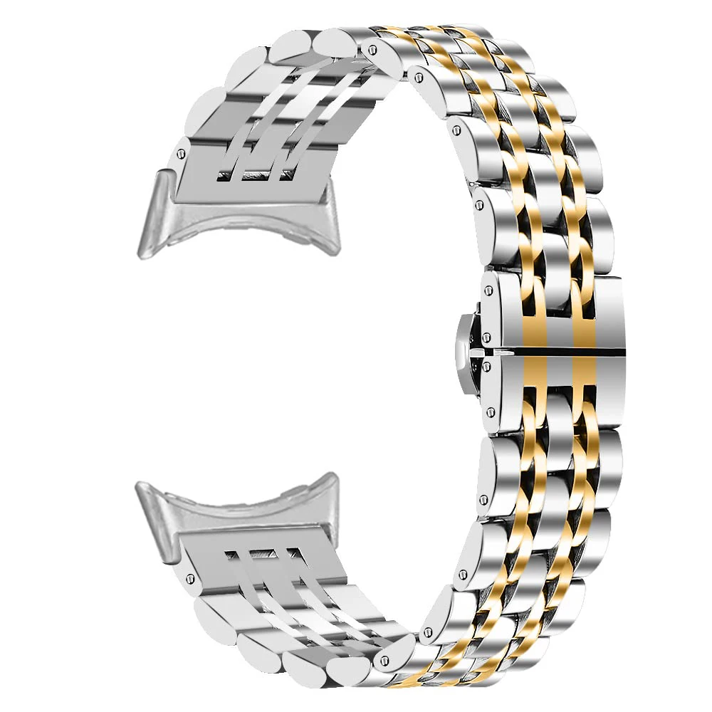 Sleek Adjustable Stainless Steel Metal Watch Strap