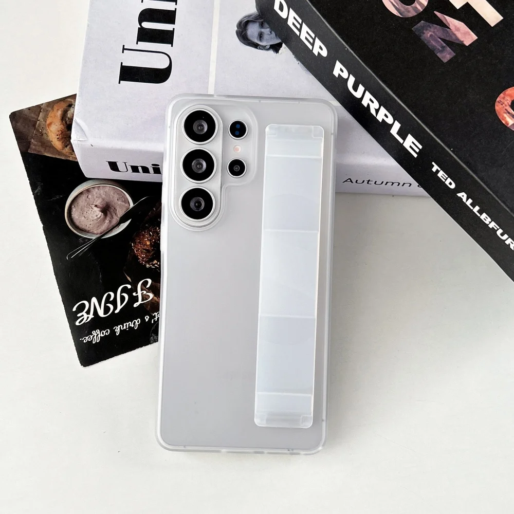 Luxury Matte PC Wristband Phone Case with Portable Strap and Non-Slip Bumper