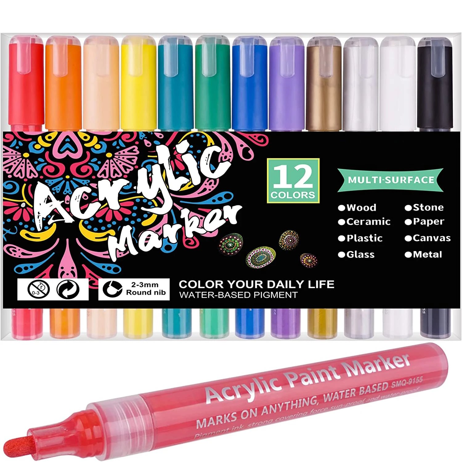 EXCEART 1 Set Colored Markers Crafts for Adults Art Marker Pens Craft Paint  Pen Art Supplies for Kids 9-12 Acrylic Painting Pen Kids Diy Pens Rocks