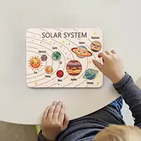 Wooden Solar System Puzzle Wooden Planet Learning Game for Kids Ages 3-5 2