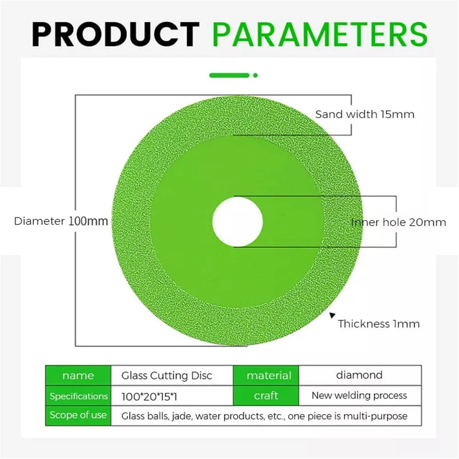 Glass Cutting Disc 4in Diamond Cutter Wheel Grinding Saw Blade For Ceramic Brick