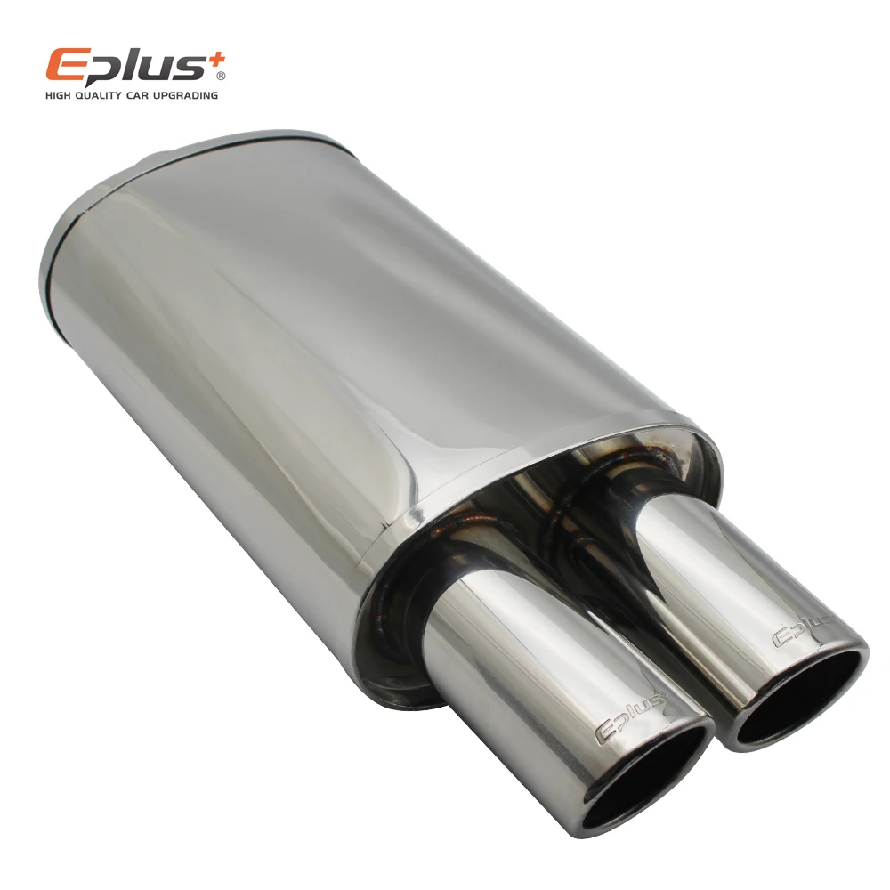 Car Accessories Exhaust Systems Muffler Pipe Polished Universal Stainless Steel Burned Blue Silver Silencer Double Export 63mm exhaust muffler tip exhaust pipe muffler exhaust trim pipe