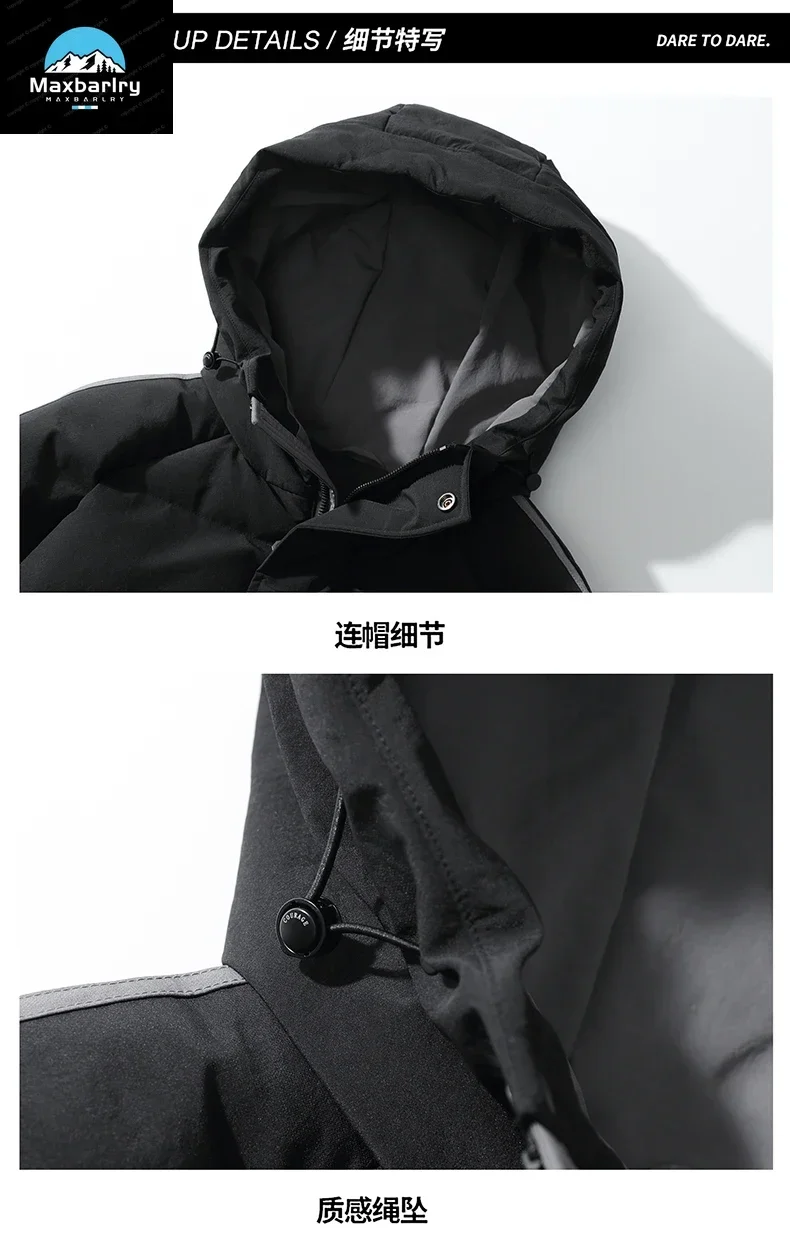 2024 Cotton Jacket For Men Autumn/Winter Side Stripe Thickened Warm Coat Fashion Trend Thickened Clothing New Style