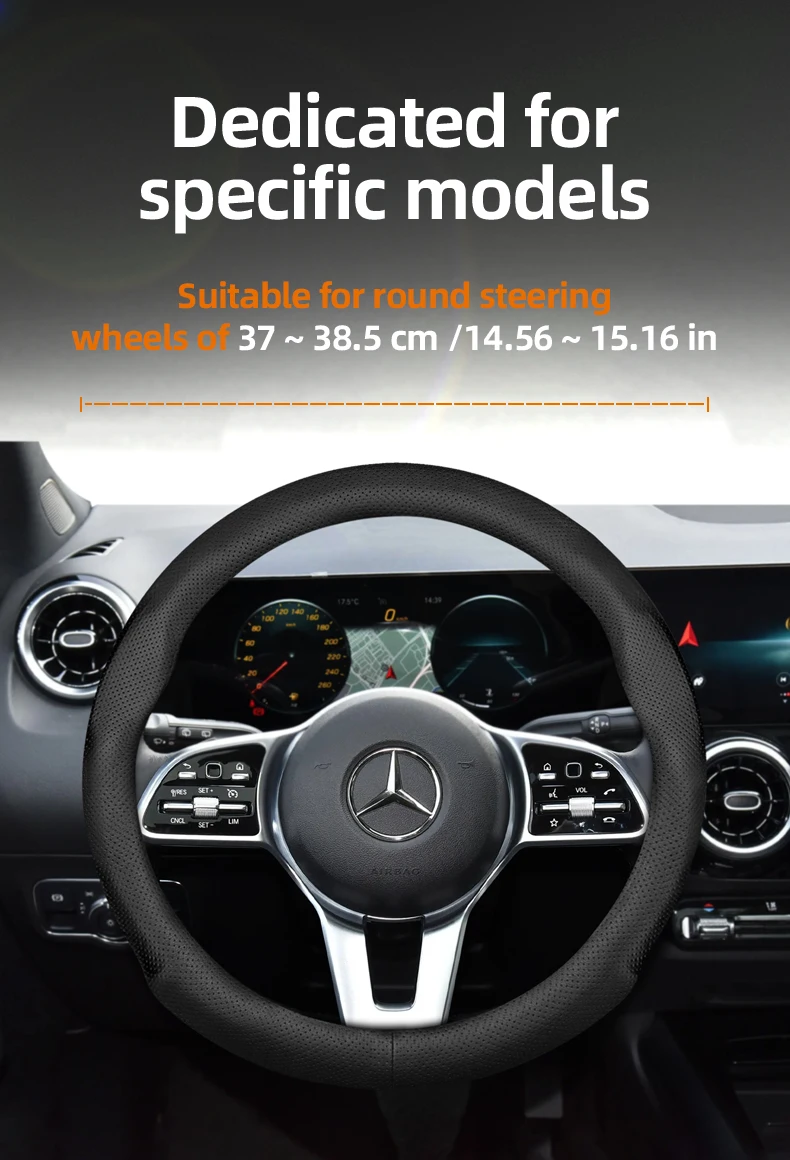 Für Mercedes-Benz Runde Lenkradabdeckung Ultradünnes Mikrofaserleder W204 Vito W203 W124 W210 Slk R171 W177 W639 W206 – Detail 4