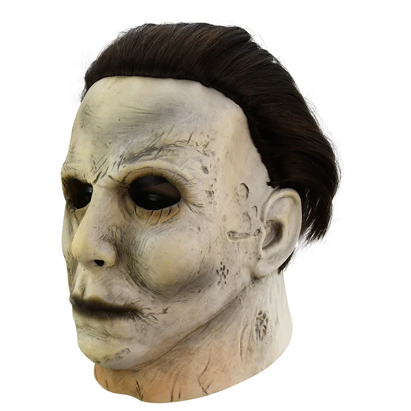 

Classic Halloween Michael Myers Mask Cosplay White Evil Killers Latex Headwear Party Friends Costume Props