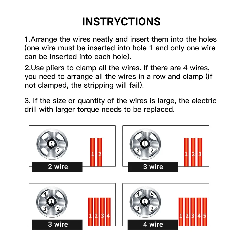 Electrical Twist Wire Tool 2~5 Hole Electrician Universal Automatic Twisting Wire Stripping Doubling Machine Connector  device