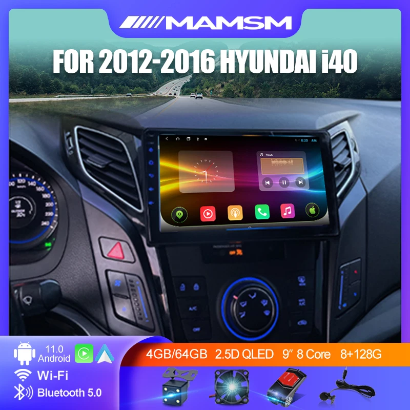 Android 11.0 Autoradio 2 Din avec sans Fil Carplay Android Auto GPS Navi 9  Pouces Écran Tactile Autoradio avec Bluetooth FM/RDS Radio