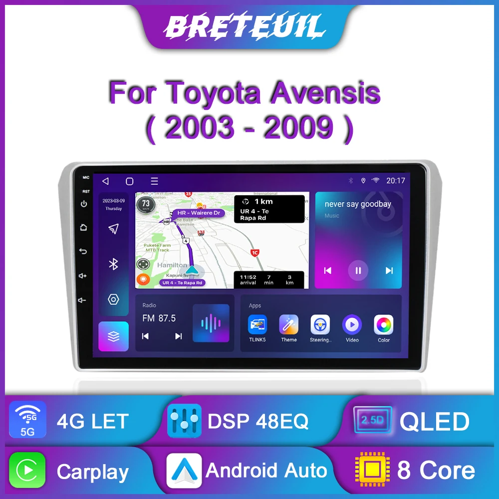도요타 어벤시스 T250 2 II 2003 2004 2005 2006 2007 2008 2009 용 안드로이드 자동차 라디오 멀티미디어 플레이어..