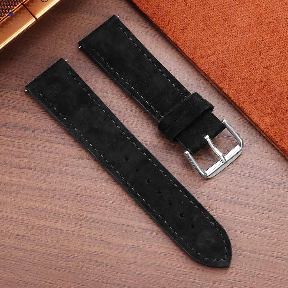 Premium Suede Leather Watch Strap - Quick Release, Multi-Color Options