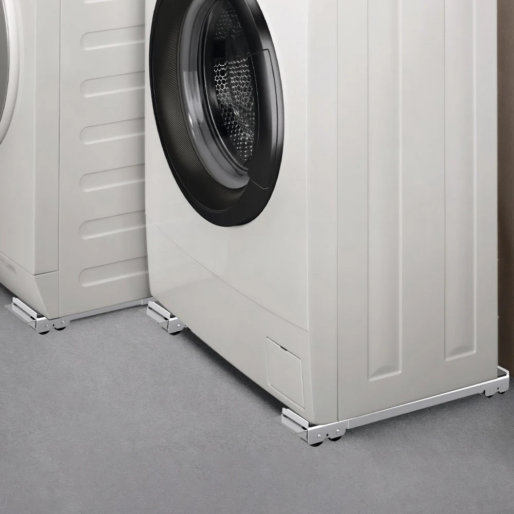2Pcs Rail with Wheels Non Slip Refrigerator Base Holder Extensible Mobile Roller for Washing Machines Refrigerator