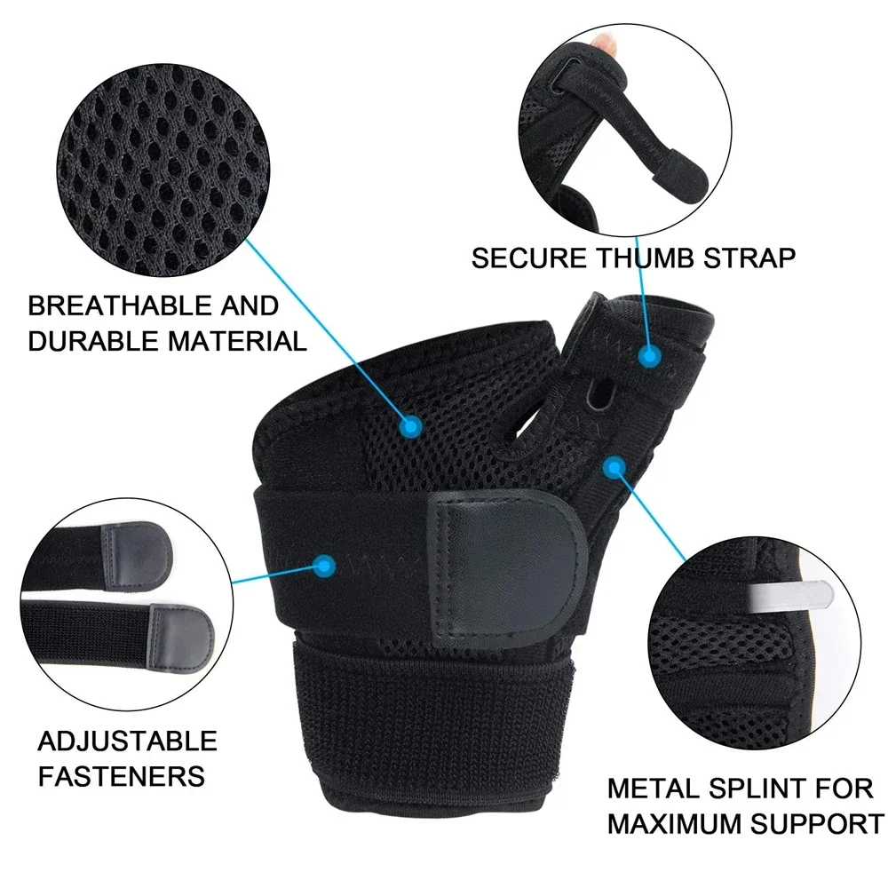 Adjustable Orthosis Thumb Brace Sport Wrist Support Wristband Left or Right Hand Holder Protective Strap Protect Finger 1Pcs