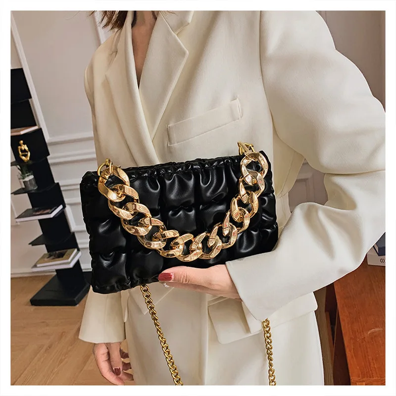 

Designer Handbag Chain Small Clutch Pu Leather Square Tote Crossbody Shoulder Sling Bag For Women Fashion Handbags And Purses