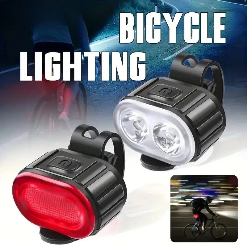 Set di luci anteriori e posteriori per bicicletta, faro a LED ricaricabile, fanale posteriore, proiettore portatile per ciclismo su strada in montagna, guida notturna