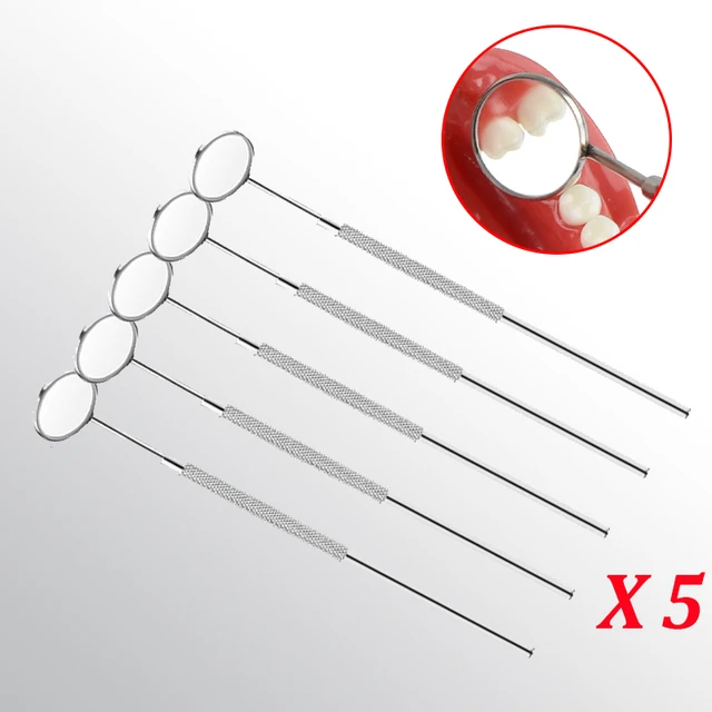 Dental Mirror with Handle Surgical Instruments Dentist Mouth Checking Makeup Supplies