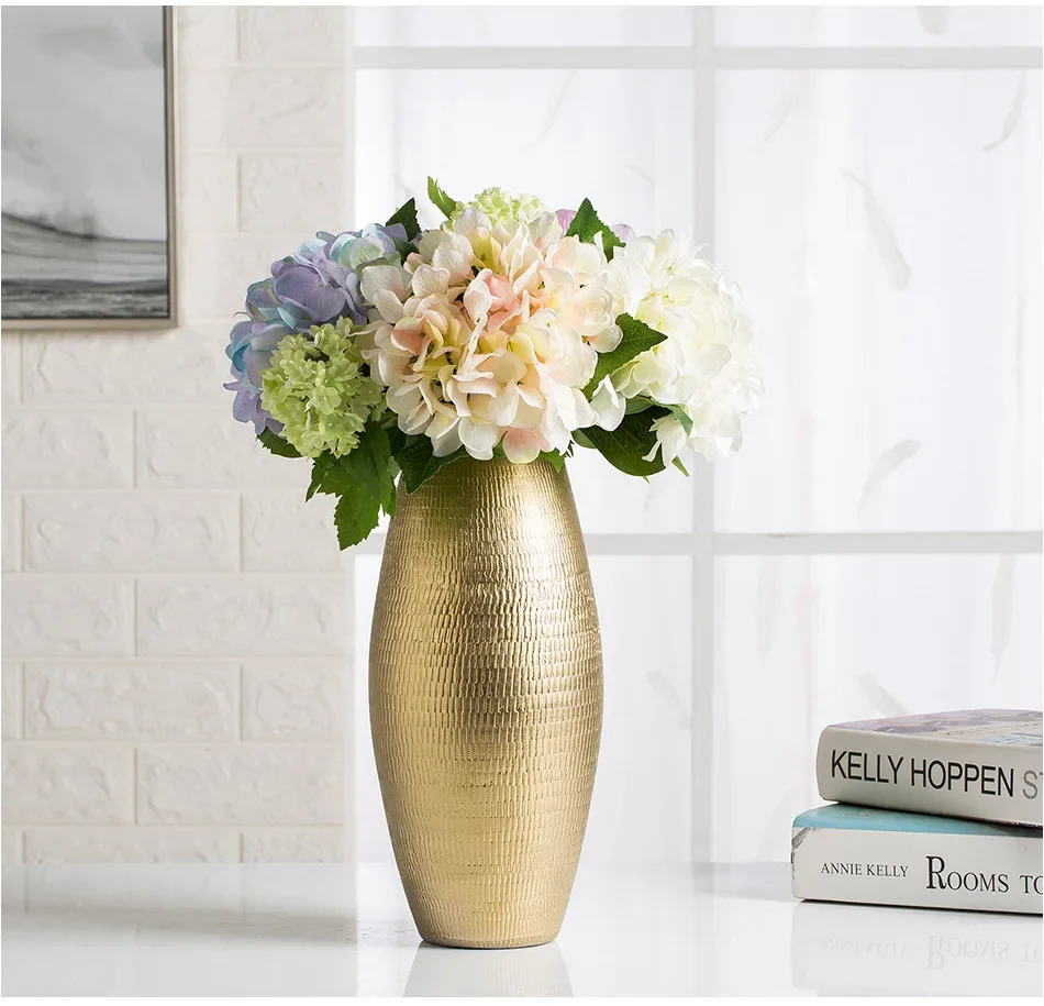 

Living Modern Office Vases Gifts Gold Pot Room Ball Art Vase for Electroplated Decoration Flower Interior Home Ceramic