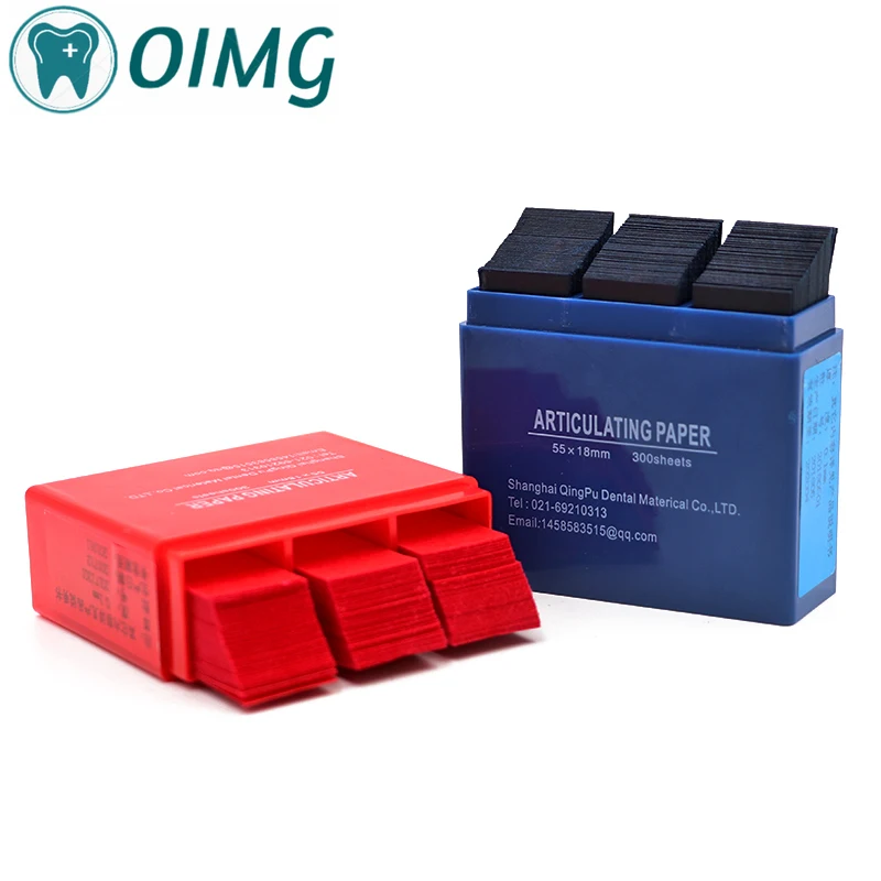 

300 Sheet/box Dental Articulating Paper Occlusal Paper Teeth Whitening Consumables 55*18mm Red or Blue