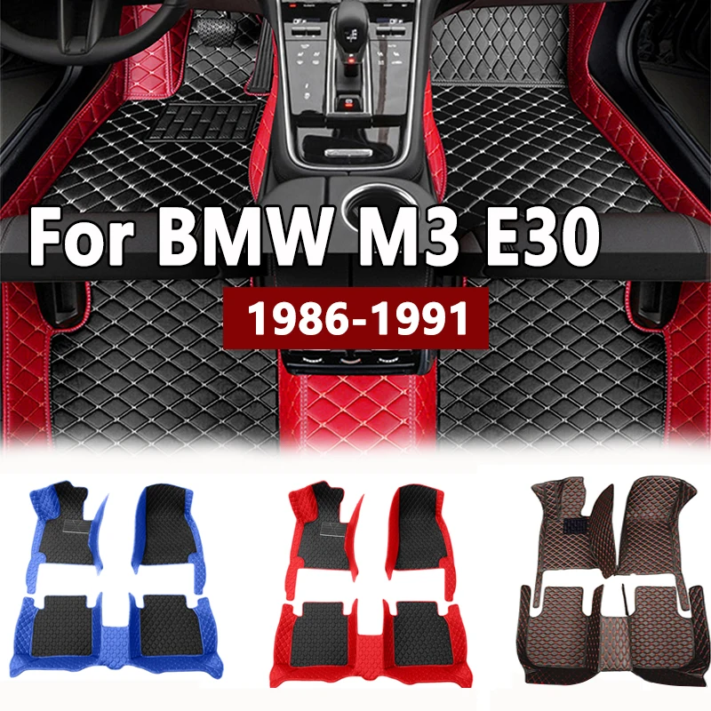 

Автомобильный напольный коврик для BMW M3 E30 1986 ~ 1991, 5 сидений, кожаные напольные коврики, полное покрытие, защита ковра, грязь, аксессуары для интерьера автомобиля