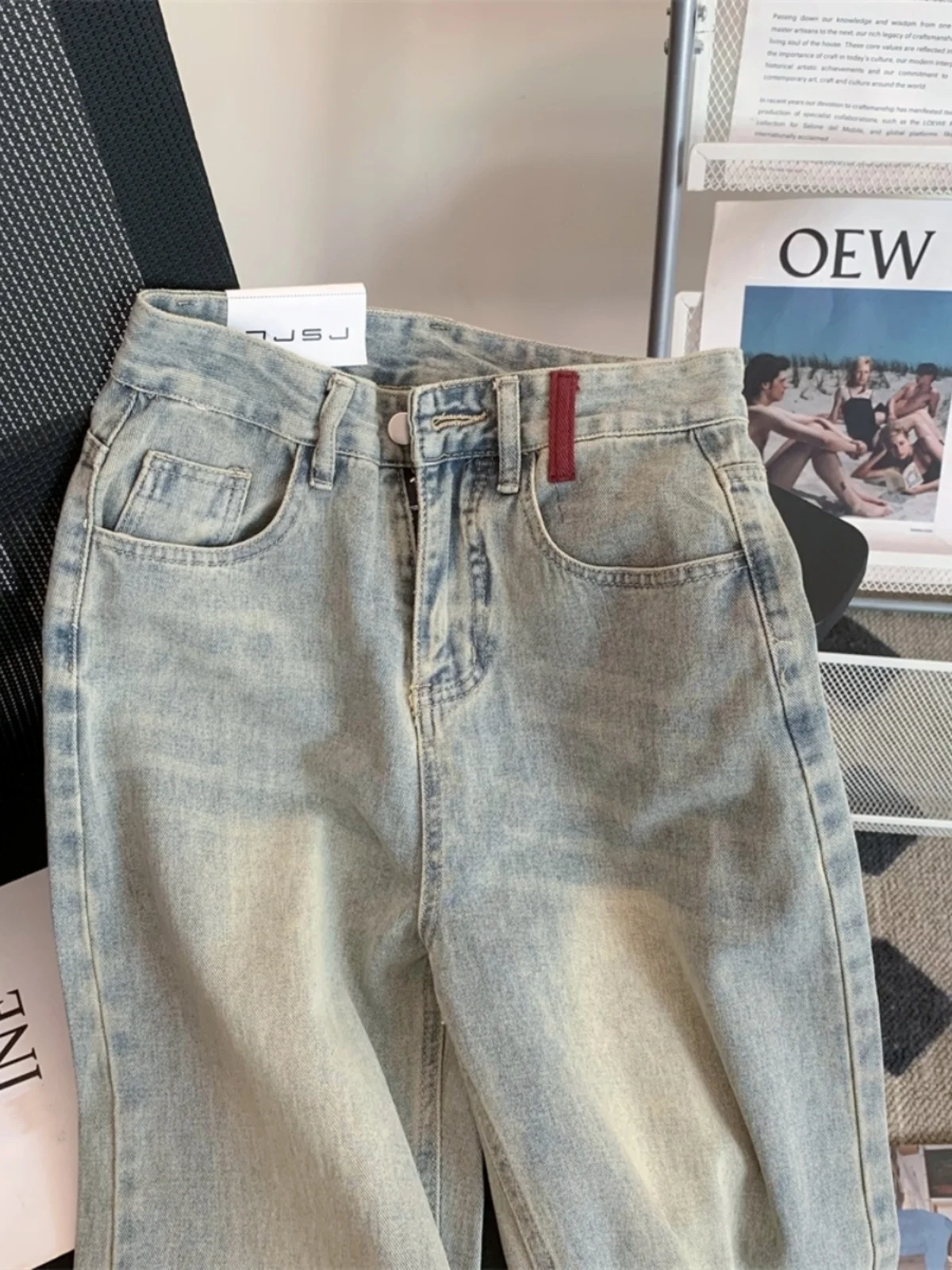 Harajuku Vintage High Waist Loose Jeans Women's Street Casual Trashy Style Pants 2024 Summer Y2K Wide Leg Baggy Denim Trouser 2
